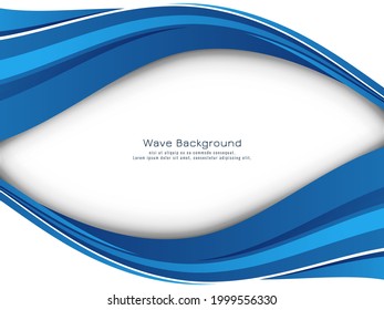 Hermoso y elegante vector de fondo de diseño de ondas azules