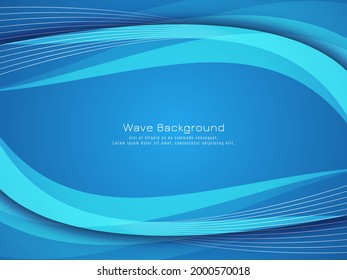 Hermoso y elegante vector de fondo de diseño de ondas azules