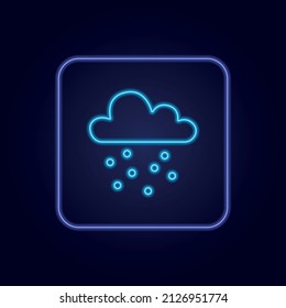 Beautiful stylish colorful neon icon sign rain cloud - Vector illustration