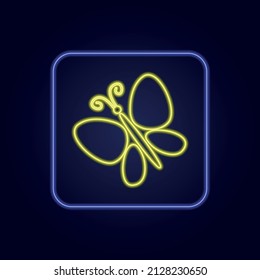 Beautiful stylish colorful neon icon sign butterfly - Vector illustration