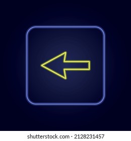 Beautiful stylish colorful neon left arrow icon - Vector illustration