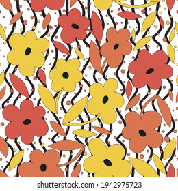 Beautiful stylish floral seamless pattern. A bright illustration for creating a postcard, wedding invitation card, wallpaper and textiles.