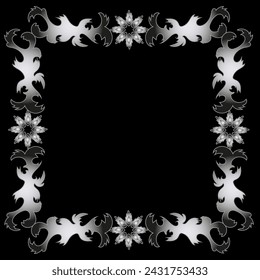 Beautiful stylish gray frame on a black background