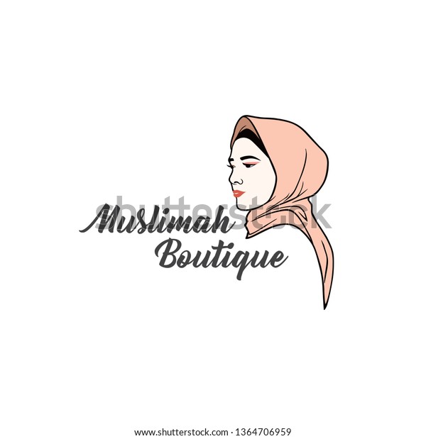 Beautiful Stylish Hijab Girl Boutique Logo Stock Vector Royalty