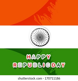 Beautiful stylish indian flag republic day tricolor vector