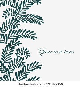 Beautiful stylish leaf background. Seamless vertical border. Vector illustration