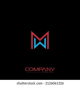 beautiful stylish MW LETTER LOGO