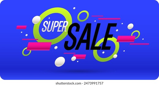 A beautiful and stylish poster to attract the attention of customers to the sale. Abstract shapes on the background. An illustration with graphic elements in a modern style. Advertising for the store.