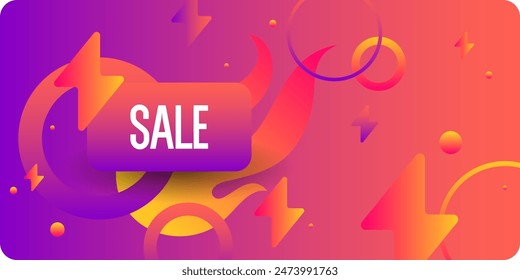 A beautiful and stylish poster to attract the attention of customers to the sale. Abstract shapes on the background. An illustration with graphic elements in a modern style. Advertising for the store.