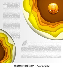 Beautiful stylish template to design posters, banners, leaflets symbol cryptocurrency. Digital currency cover design.