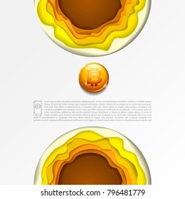 Beautiful stylish template to design posters, banners, leaflets symbol cryptocurrency. Digital currency cover design.