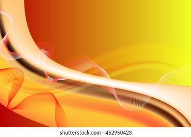 Beautiful stylish yellow-orange background with waves and lines transitions