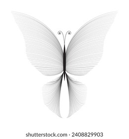 Beautiful stylized butterfly isolated icon. Vector sketching illustration.