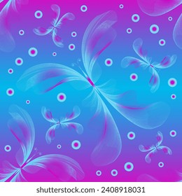 Beautiful stylized butterfly seamless pattern. Vector sketching illustration.