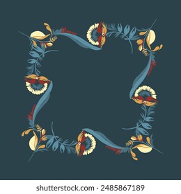 Beautiful stylized floral ornament. Floral rhythmic pattern.