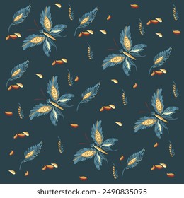Beautiful stylized floral ornament. Floral rhythmic pattern.