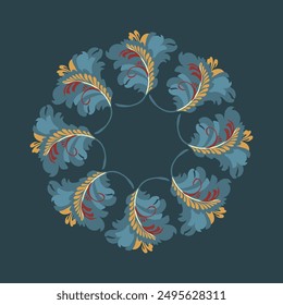 Beautiful stylized floral ornament.  Vintage botanical composition of fantastic plant elements.