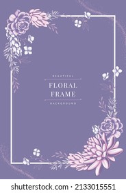 beautiful succulent frame template background