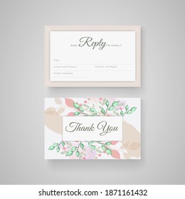 Beautiful succulent wedding invitation card, save the date, thank you, rsvp template