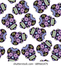 Beautiful sugar skulls seamless pattern