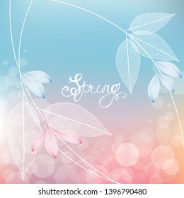 Beautiful summer background with abstract leaves.