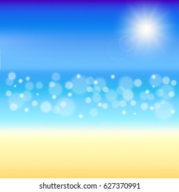 Beautiful Summer background. beach with shiny sparkling sea water