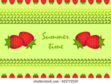 Beautiful summer background with strawberries