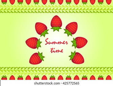 Beautiful summer background with strawberries