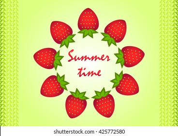 Beautiful summer background with strawberries
