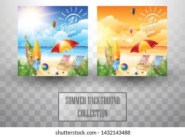 Beautiful summer beach background collections