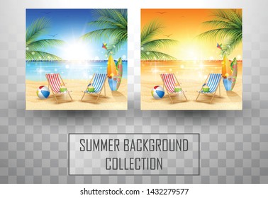 Beautiful summer beach background collections