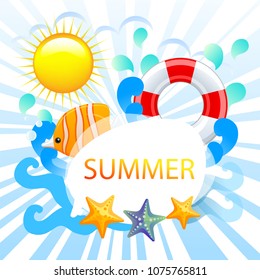 beautiful summer card vector