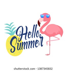 Beautiful summer flamingo vector illustration