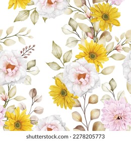 hermoso patrón floral sin costuras de verano