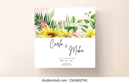 beautiful summer floral wedding invitation card