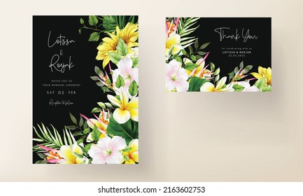 beautiful summer floral wedding invitation card