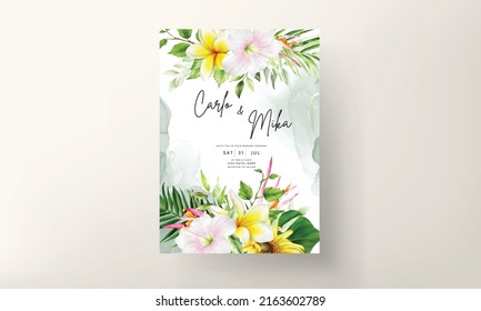 beautiful summer floral wedding invitation card