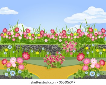 Beautiful summer flower garden