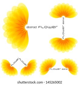 beautiful summer flower icon set, abstract flower shapes