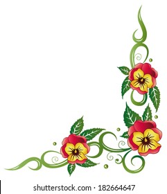 Beautiful summer flowers, red and yellow pansy