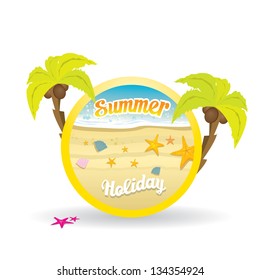 beautiful summer illustrations . vector summer label. summer icon with sun. travel concept illustration.