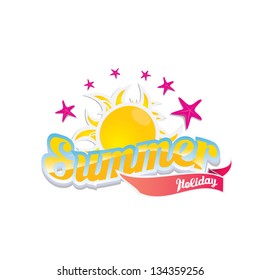 beautiful summer illustrations . vector summer label. summer icon with sun. travel concept illustration.