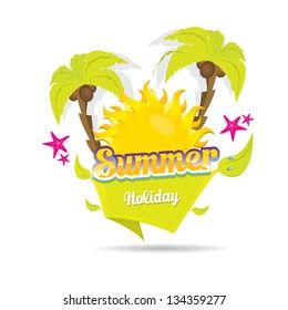 beautiful summer illustrations . vector summer label. summer icon with sun. travel concept illustration.