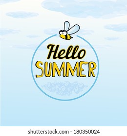 beautiful summer illustrations . vector summer label. summer icon with clouds.