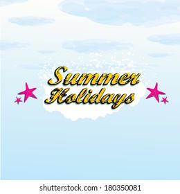 beautiful summer illustrations . vector summer label. summer icon with clouds.