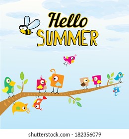 beautiful summer illustrations . vector summer label. summer kids background