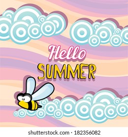 beautiful summer illustrations . vector summer label. summer kids background