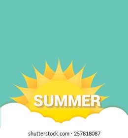 beautiful summer illustrations . vector summer label. summer icon with sun.