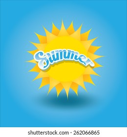 beautiful summer illustrations . vector summer label. summer icon with sun. Stylized design element. Background design for banner, poster, flyer, cover, brochure. Logo design.