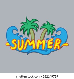 beautiful summer illustrations . vector summer label.